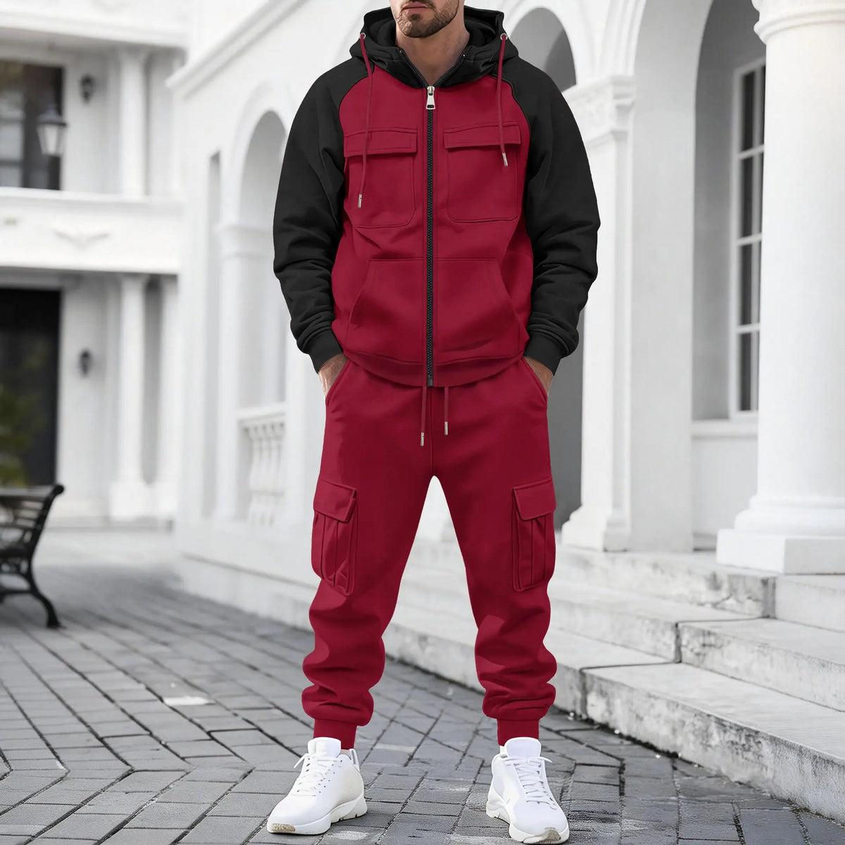 Lennox™ Set with Two-Tone Zip-Up Jacket and Cargo Jogger Pants