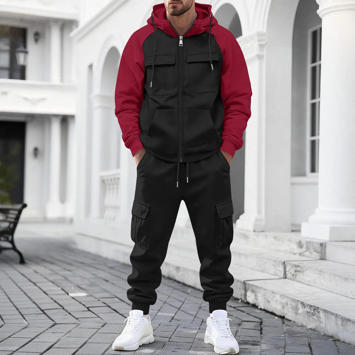 Lennox™ Set with Two-Tone Zip-Up Jacket and Cargo Jogger Pants