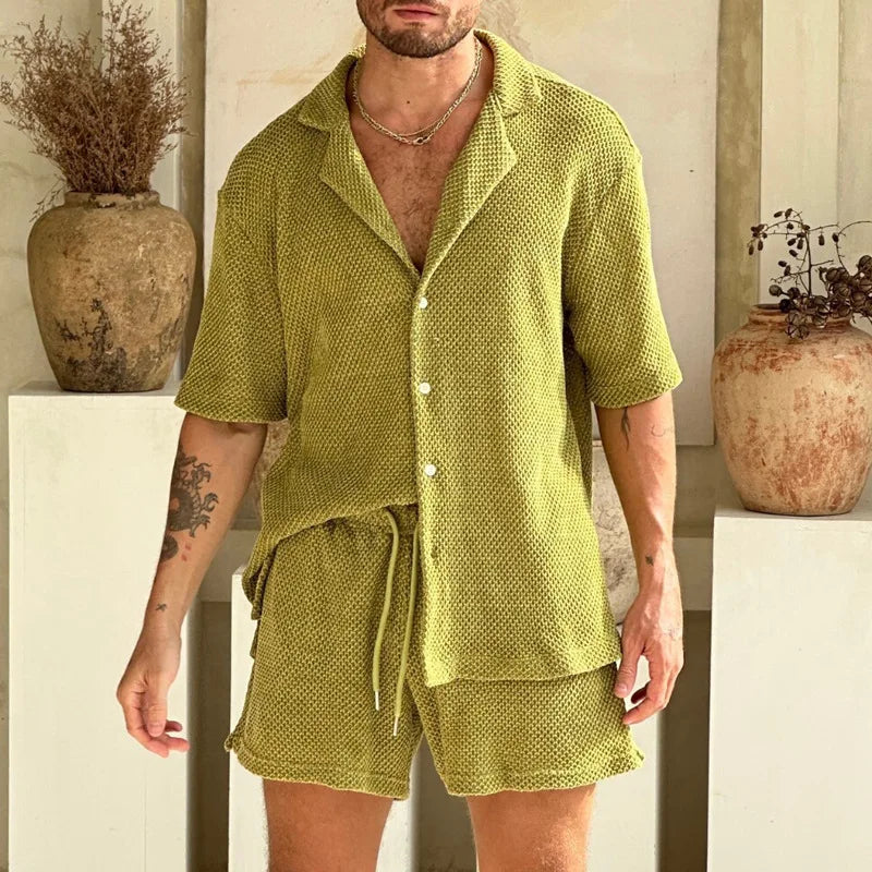 Hampton™ Premium Textured Knit Set with Resort Collar