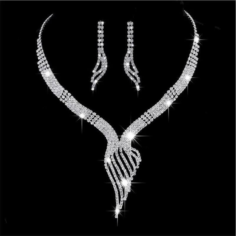 Swanlight™ 2-Piece Crystal Necklace & Earrings Set / The Grace of Motion, the Luxury of Light
