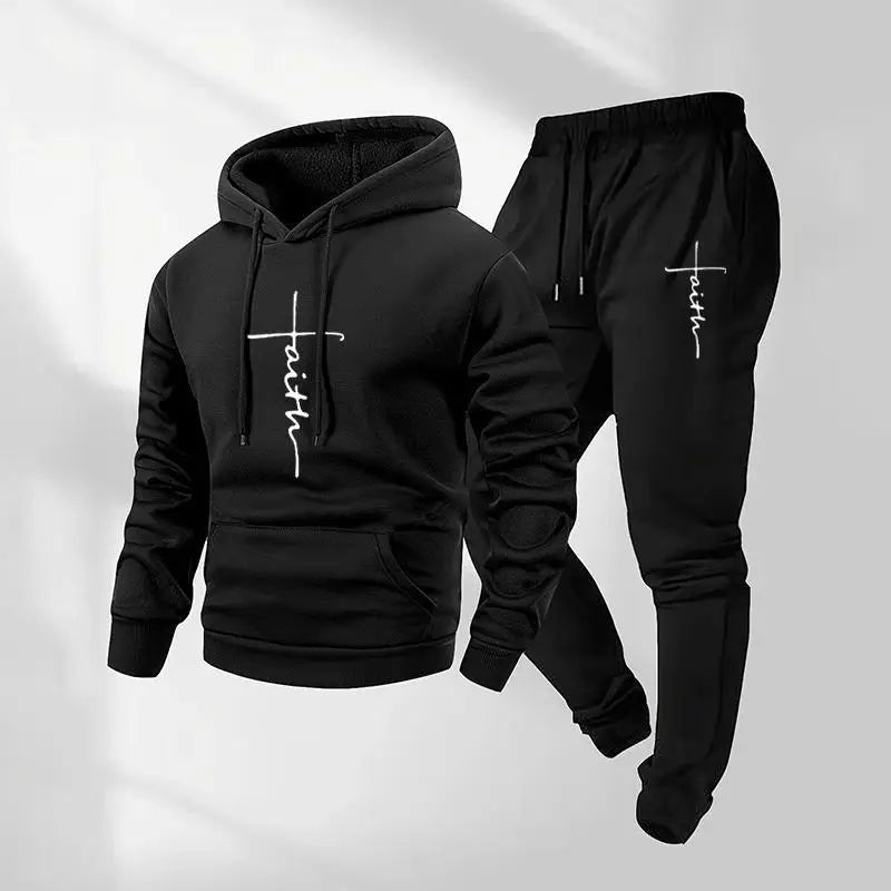 Raviel™ Faith Print Set with Hooded Sweatshirt and Jogger Pants