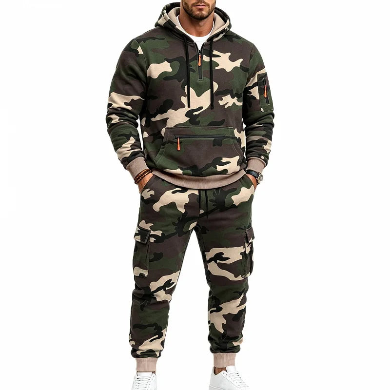 Corbin™ Premium Fleece Camo Hoodie and Cargo Pants Set