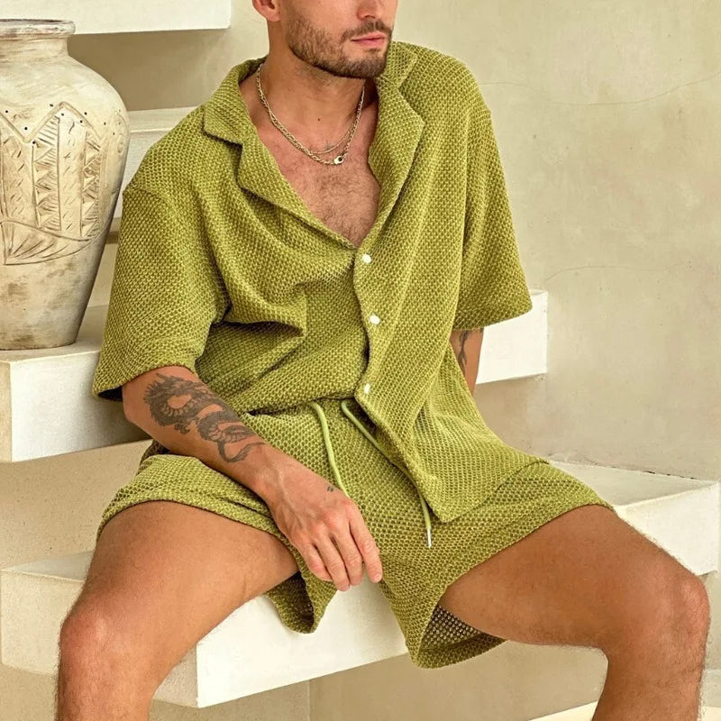 Hampton™ Premium Textured Knit Set with Resort Collar