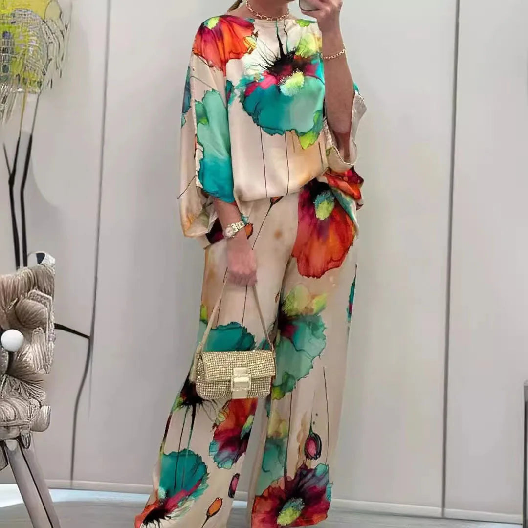 Floral Watercolor™ Set in Luxurious Satin / Exude Sophistication and Creativity with Absolute Comfort!