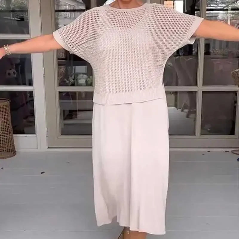 Maresia™ Set with Handmade Crochet Top and Flowing Dress / Casual elegance for summer days!
