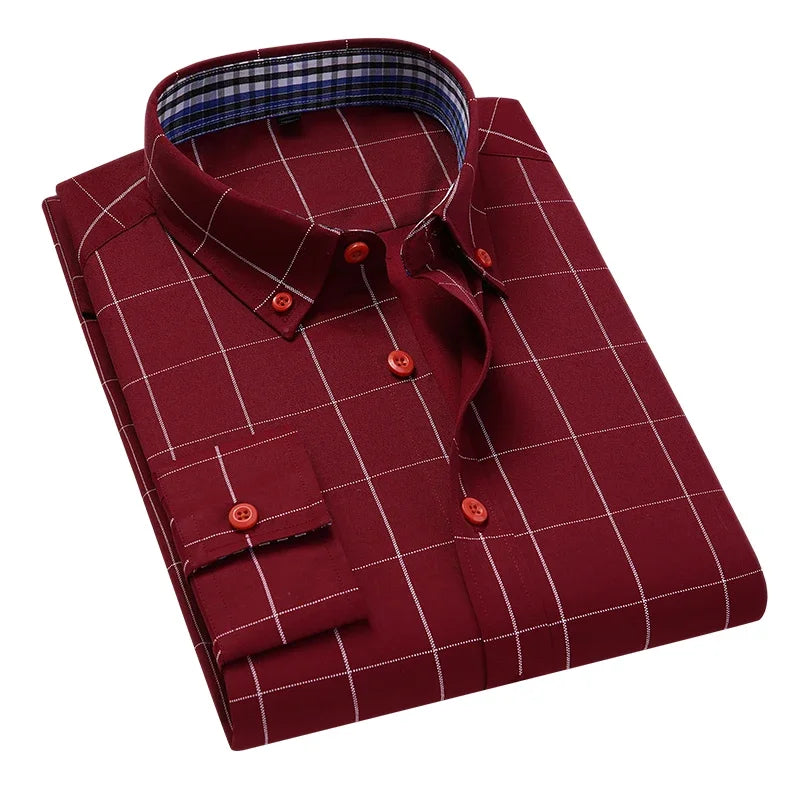 Shirt Alaric™ with Windowpane Pattern, Button-Down Collar and Contrast Buttons