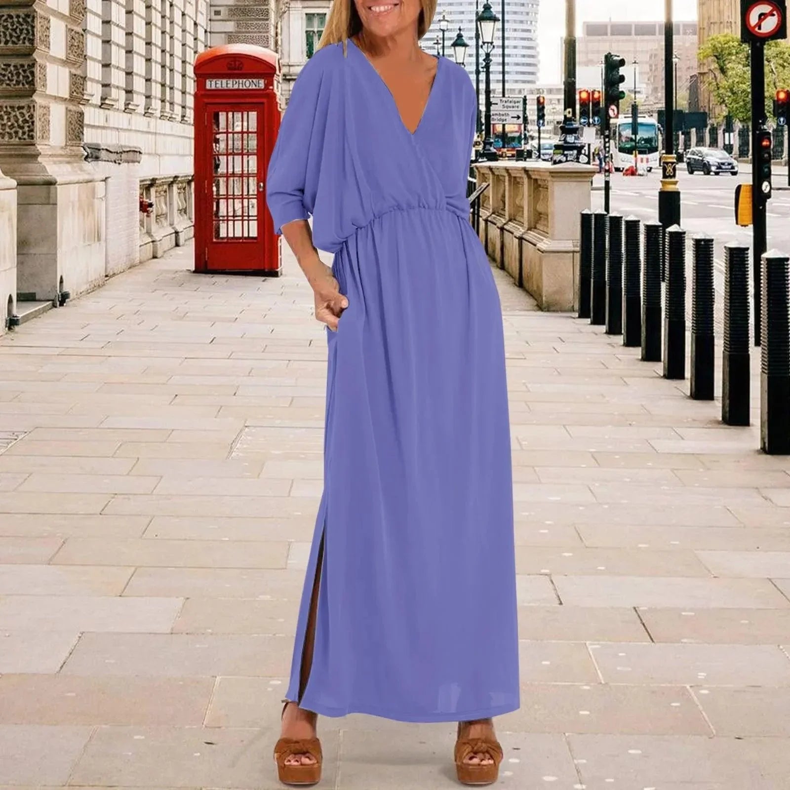 Ladine™ Dress in Loose Knit with Side Slit / Lightness and Comfort with a Casual-Chic Touch!