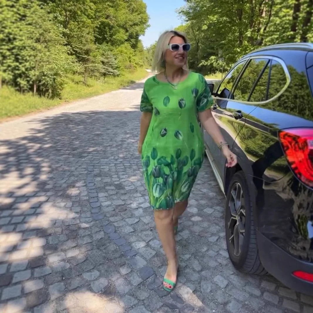 Garden d'Été™ Dress in Light Viscose with Floral Print / The Romanticism of Nature at Every Step!