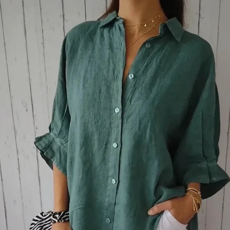 Cassandra™ Cotton-Linen Shirt Deal! 💥 / Loose Fit for a Pleasant Feel in Your Everyday Life!