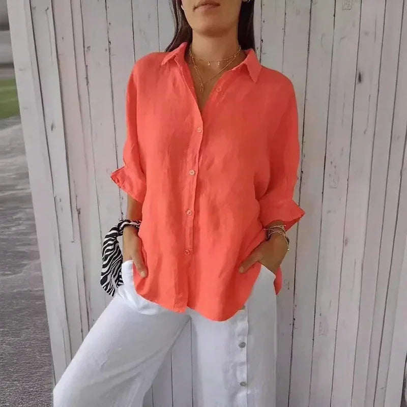Cassandra™ Cotton-Linen Shirt Deal! 💥 / Loose Fit for a Pleasant Feel in Your Everyday Life!