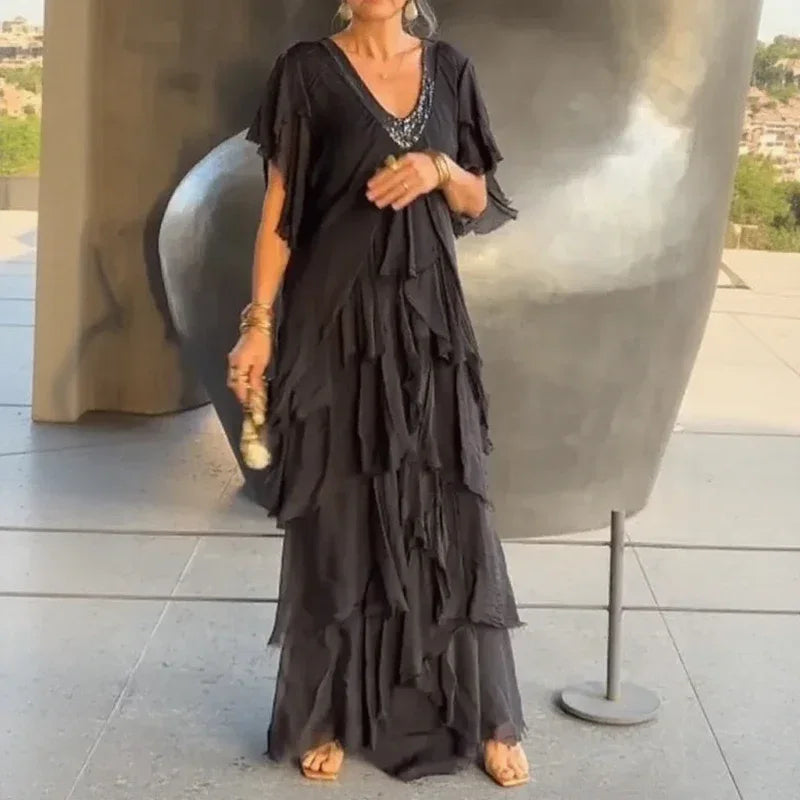 Chic Bella™ Flowing Dress in Layers / The Perfect Combination of Comfort and Style for All Seasons!