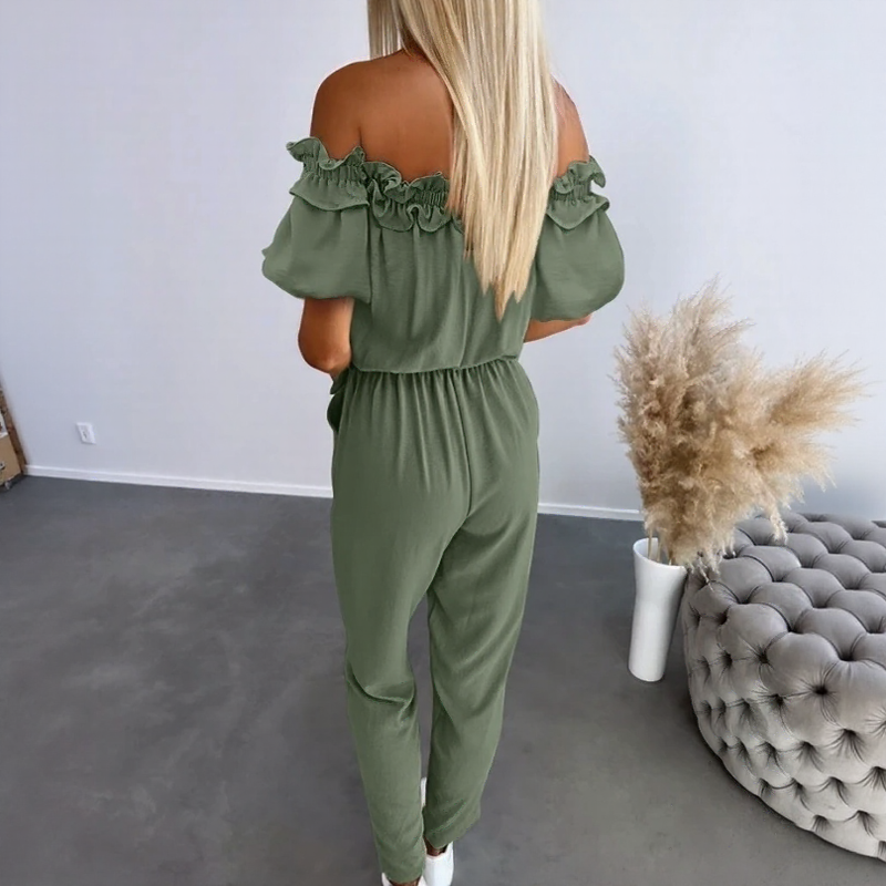 Toscana™ Jumpsuit with Puff Sleeves and Off-the-Shoulder Neckline / The Freshness and Romance of Southern France!