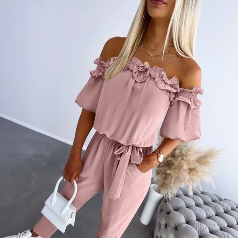 Toscana™ Jumpsuit with Puff Sleeves and Off-the-Shoulder Neckline / The Freshness and Romance of Southern France!