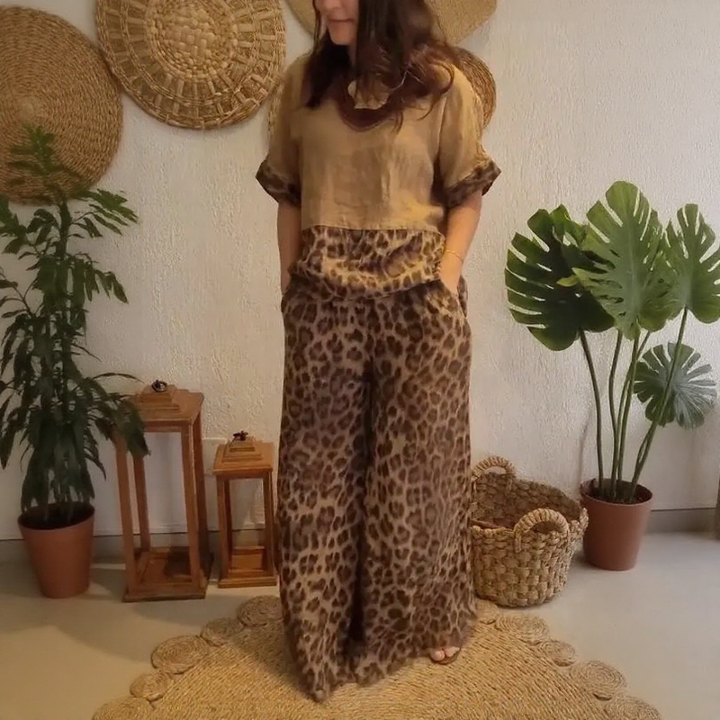 Oasis™ Cotton Linen Set with Wild Print / Comfort and Style for Women Who Make Their Presence Known!