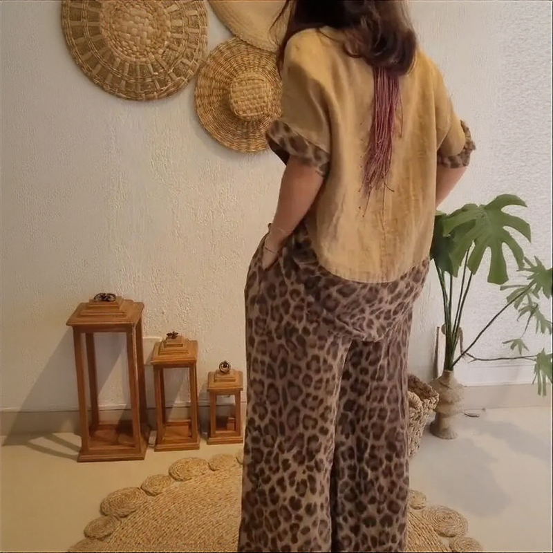 Oasis™ Cotton Linen Set with Wild Print / Comfort and Style for Women Who Make Their Presence Known!