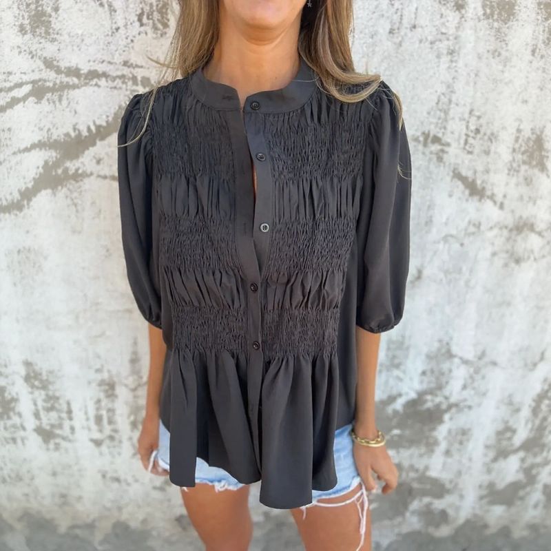 Florence™ Lightweight Cotton Shirt with Handcrafted Pleats