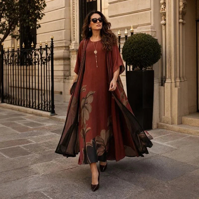 Florenza Floral Dress Set with Sheer Overlay / Effortless, Versatile Elegance for Every Season!