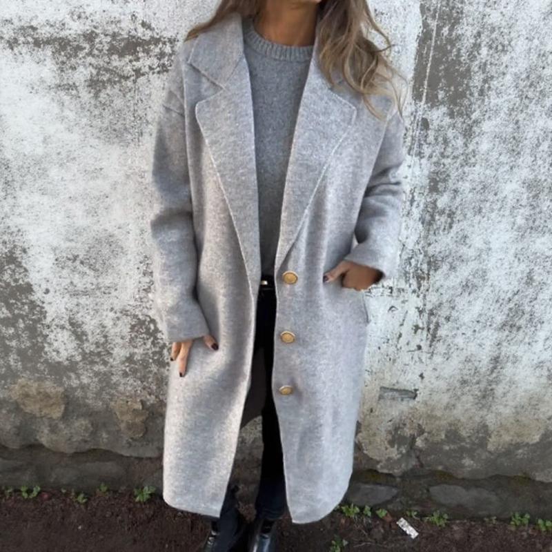 Eclair™ Coat in Brushed Wool with Structured Lapel and Classic Buttons / Timeless Elegance that Warms with Style and Personality!