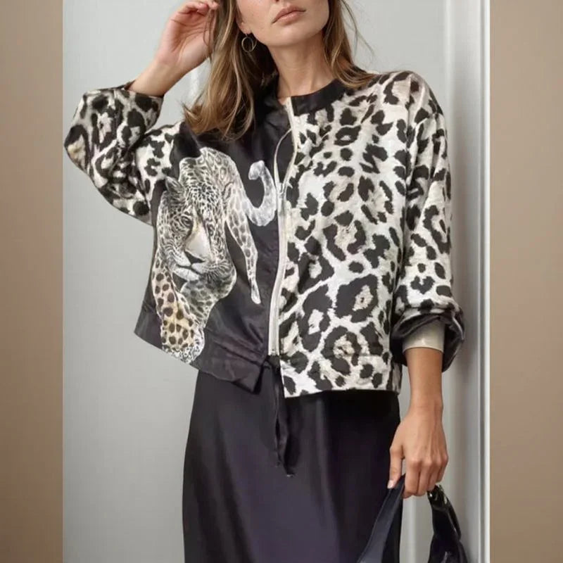 Luxe Leopard™ Jacket Bomber Style and Animal Print / Wild Attitude and Sophisticated Style in One Piece!