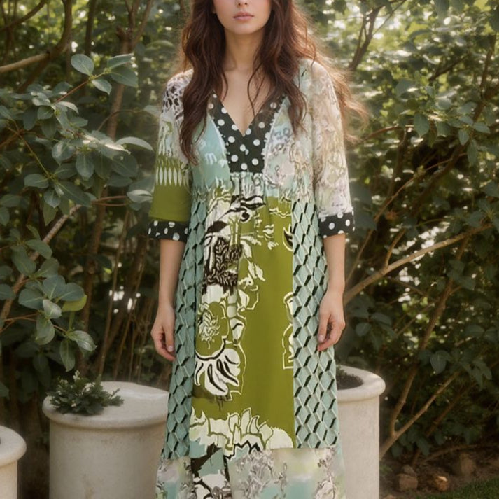 Palermo™ Dress in Satin Knit with Floral Print / / Sparkle, Charm, and Exclusivity in One Piece!
