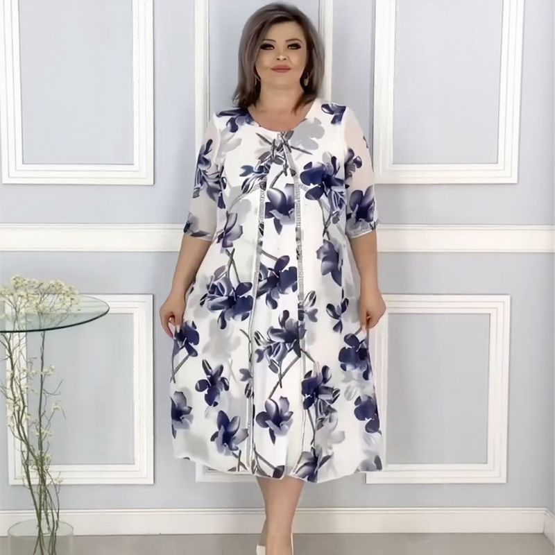 Magnolia Belle™ Double Layer Dress with Floral Print / Timeless Elegance with a Touch of Lightness and Movement!