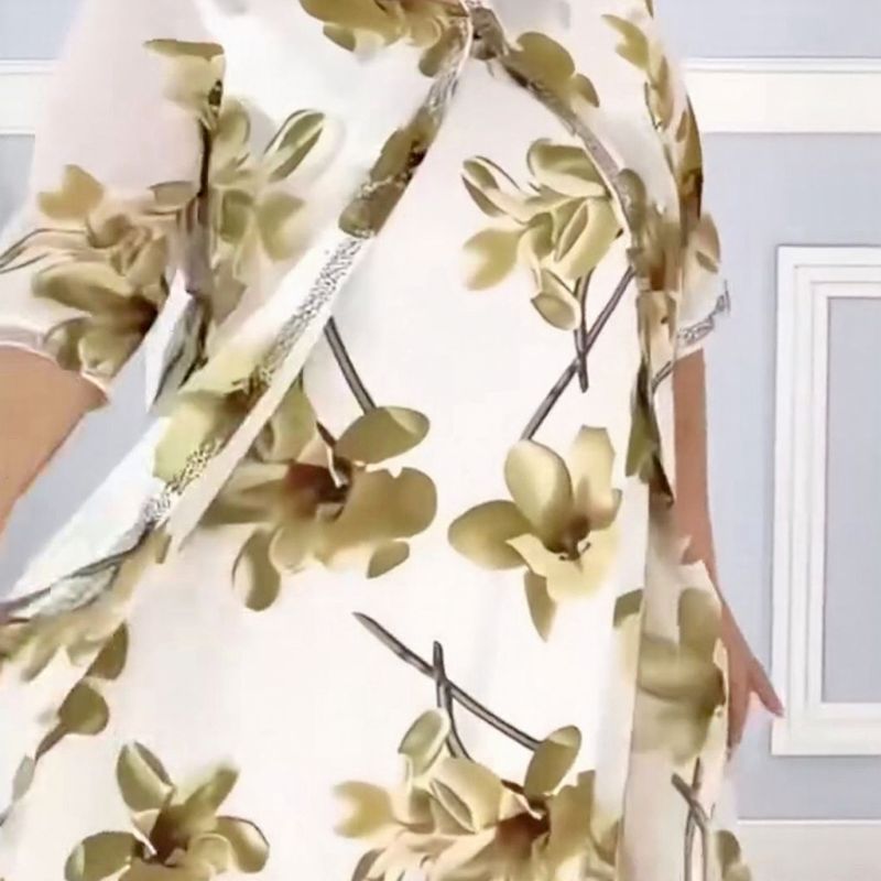 Magnolia Belle™ Double Layer Dress with Floral Print / Timeless Elegance with a Touch of Lightness and Movement!