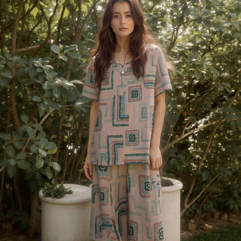 Harmony™ Set In Lightweight Poplin With Retro-Chic Print / The Perfect Balance Between Style and Everyday Comfort!