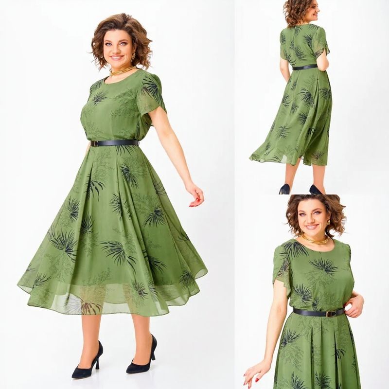 Sintra™  Dress in Flowing Poplin with Gifted Belt / A Mystical and Elegant Aura for Women Who Live with Timeless Style