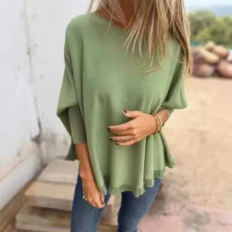 Giulia™ Top in Premium Soft Fleece with Dolman Sleeves & Lace Hem / Elegant comfort with a feminine touch!