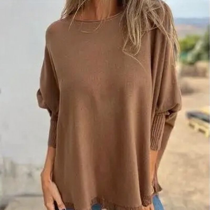 Giulia™ Top in Premium Soft Fleece with Dolman Sleeves & Lace Hem / Elegant comfort with a feminine touch!