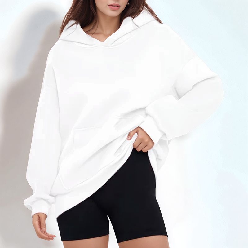 Women's Comfort Knit Sweatshirt with Loose Hood and Loose Fit / The Basic That Never Goes Out of Style!