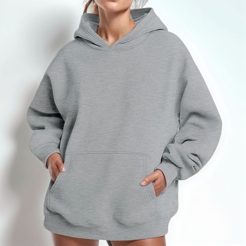 Women's Comfort Knit Sweatshirt with Loose Hood and Loose Fit / The Basic That Never Goes Out of Style!