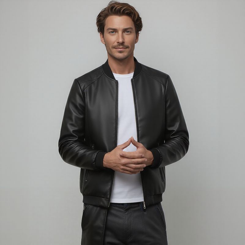 Maverick™ Jacket in Premium Leather with Minimalist Cut / The Essential for the Man Who Knows Style!