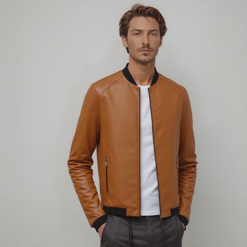 Maverick™ Jacket in Premium Leather with Minimalist Cut / The Essential for the Man Who Knows Style!