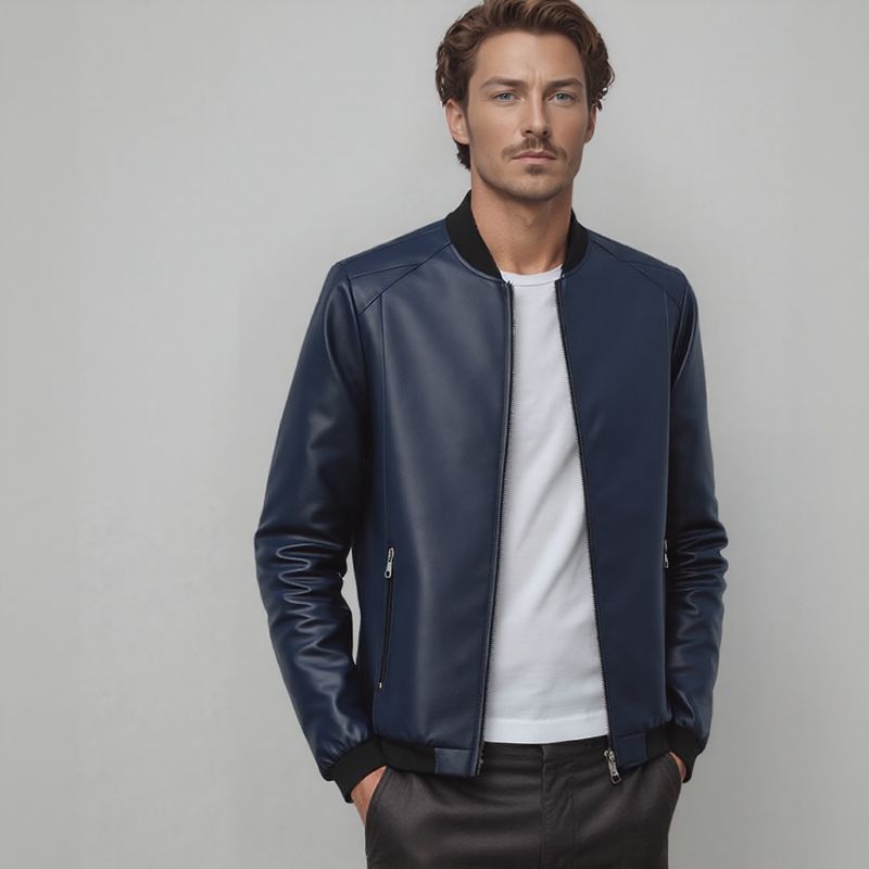Maverick™ Jacket in Premium Leather with Minimalist Cut / The Essential for the Man Who Knows Style!