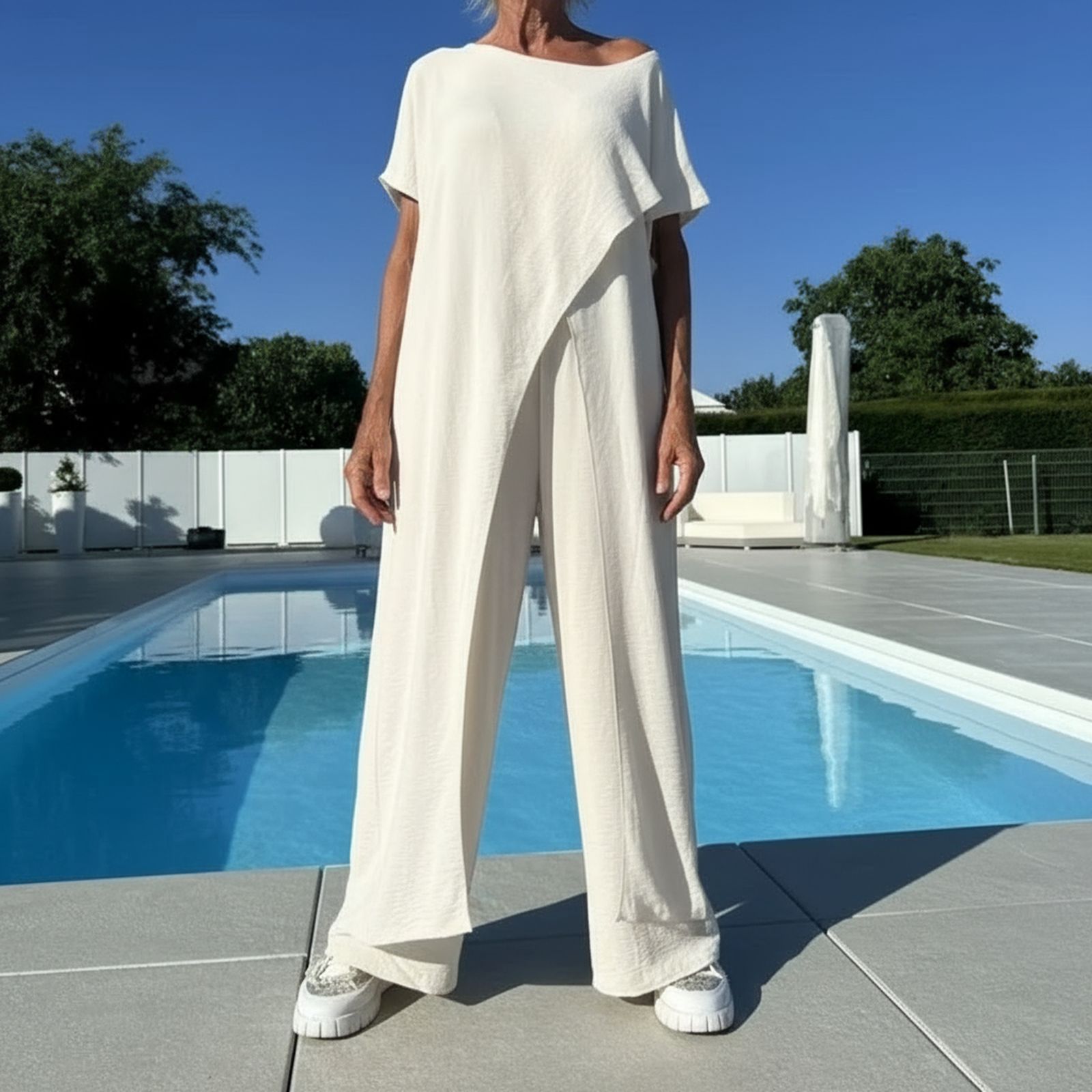 LunaHouse™ Cotton Linen Set with Asymmetrical Cut / The Comfort and Style You Need!