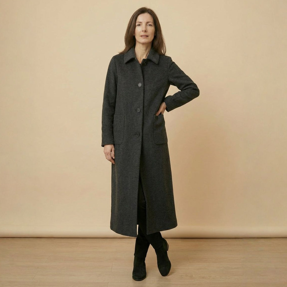 Lucerne™ Structured Wool Coat with Classic Long Cut