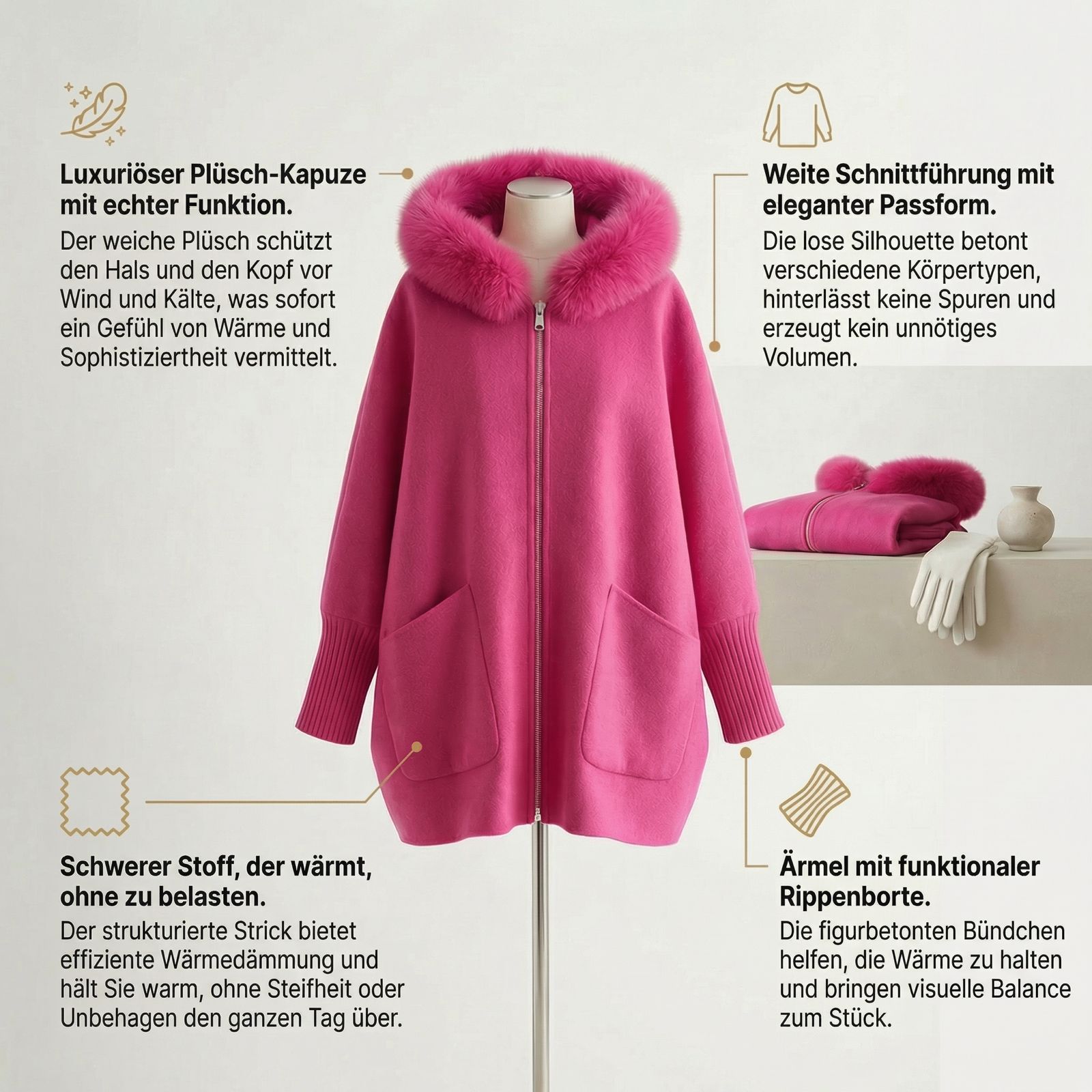 Scarlet™ Women's Coat with Luxurious Plush Hood
