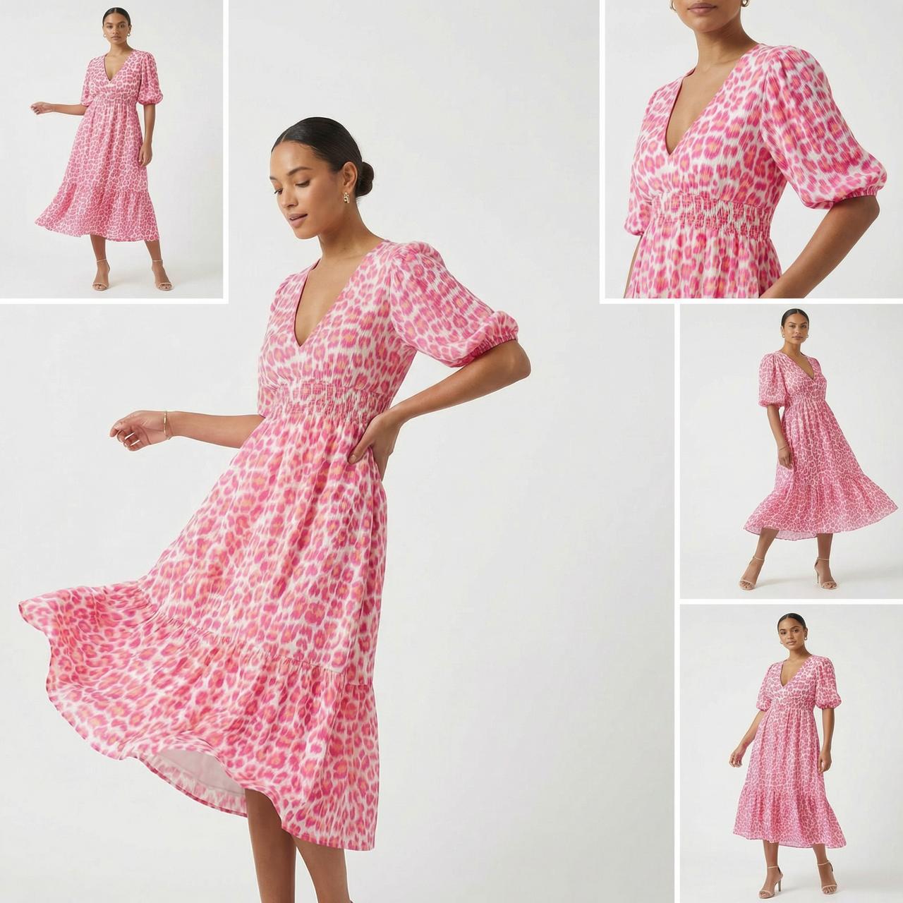 Valeria™ Lightweight Viscose Dress with V-Neck and Flowing Sleeves