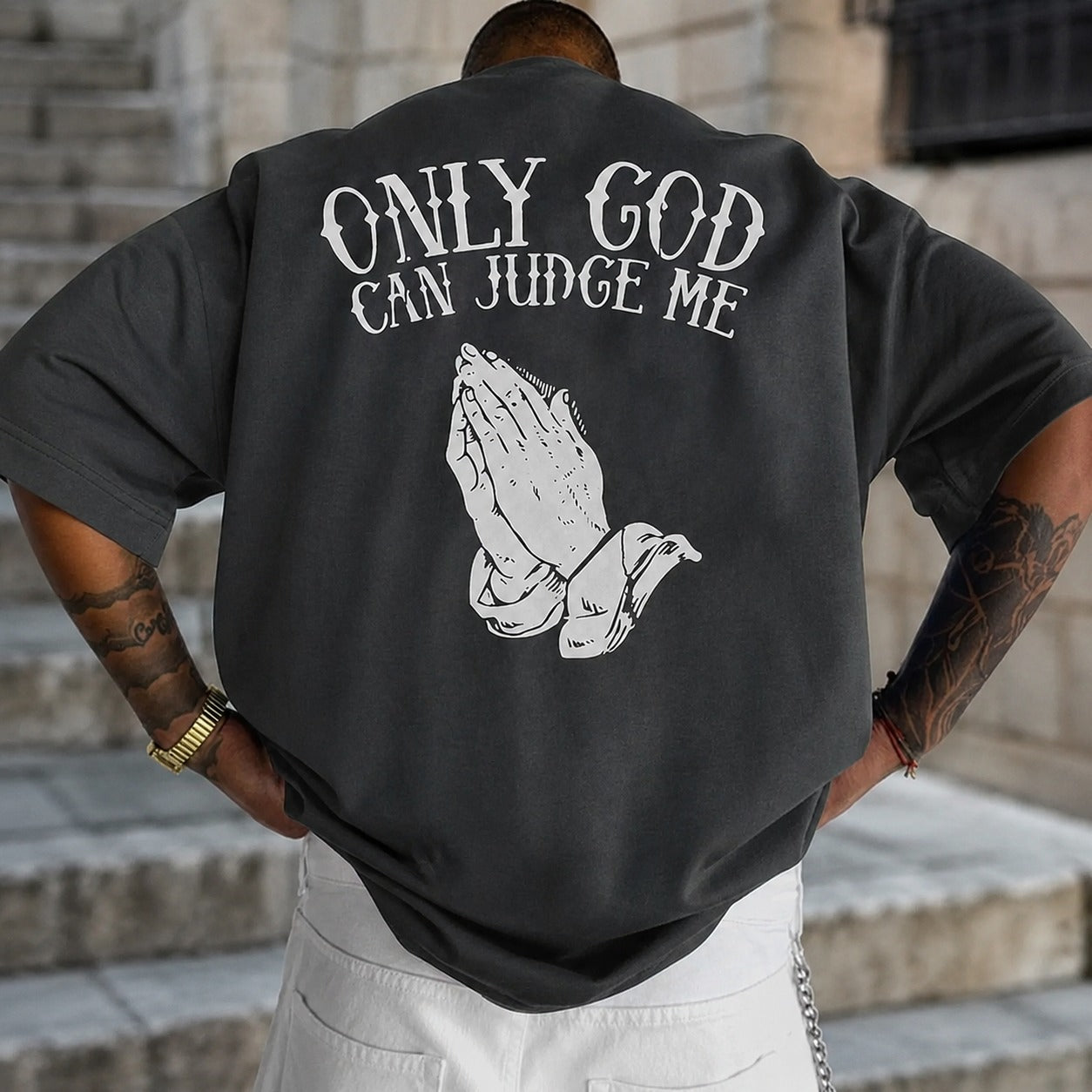 Caleb™ T-Shirt with Streetwear Style and Back Graphic Print