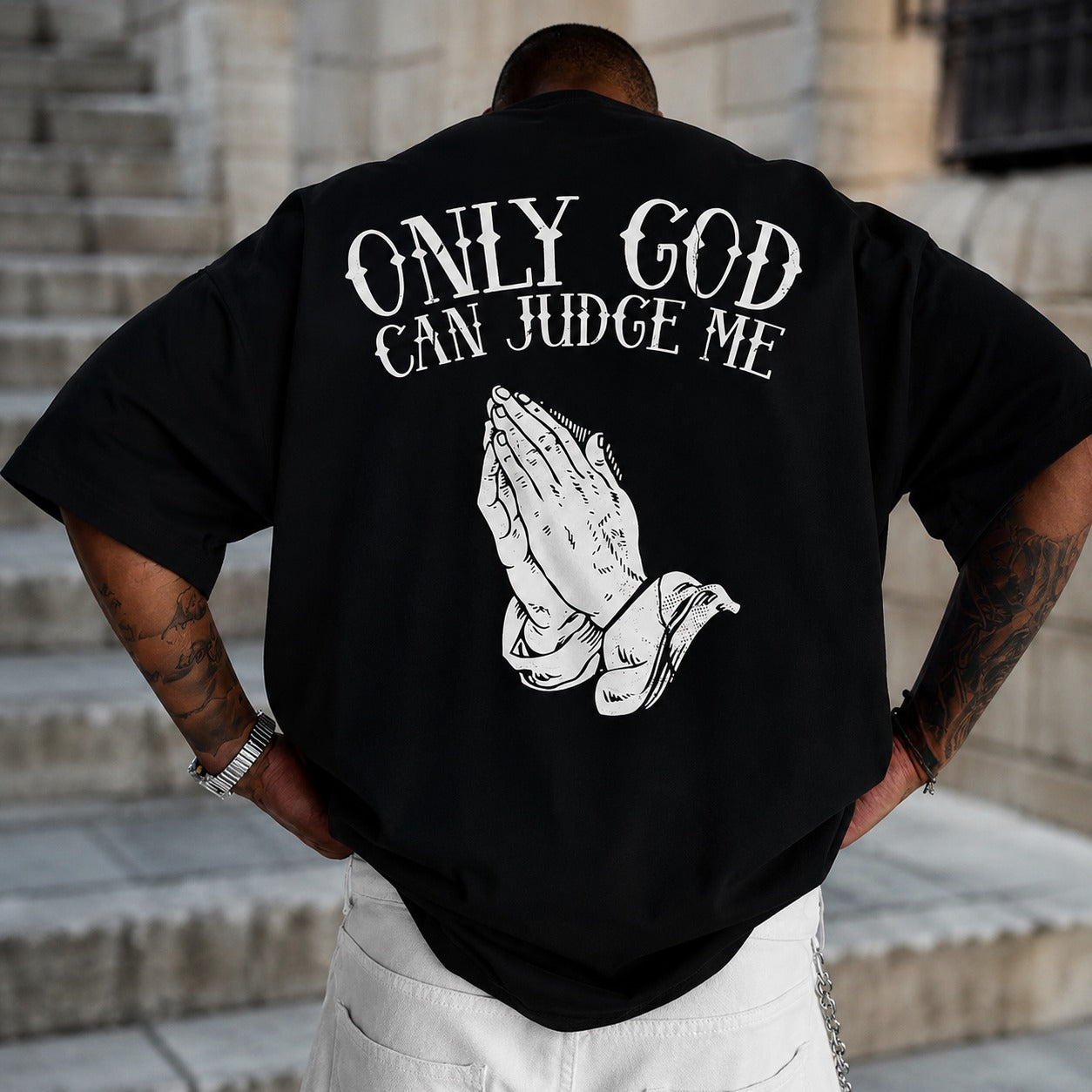 Caleb™ T-Shirt with Streetwear Style and Back Graphic Print