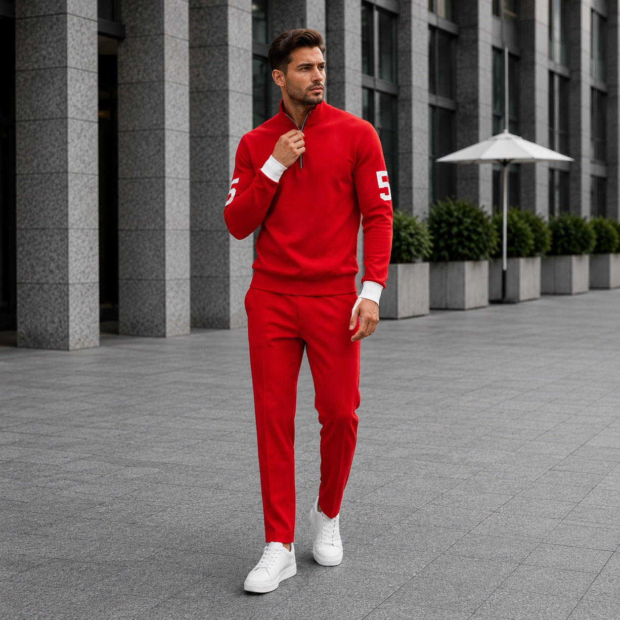 Alexander™ Set with High Collar Zip Top and Minimalist Pants