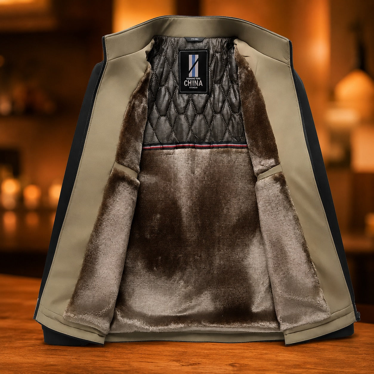 Harrington™ Jacket with Velvet-Lined Interior and High Collar