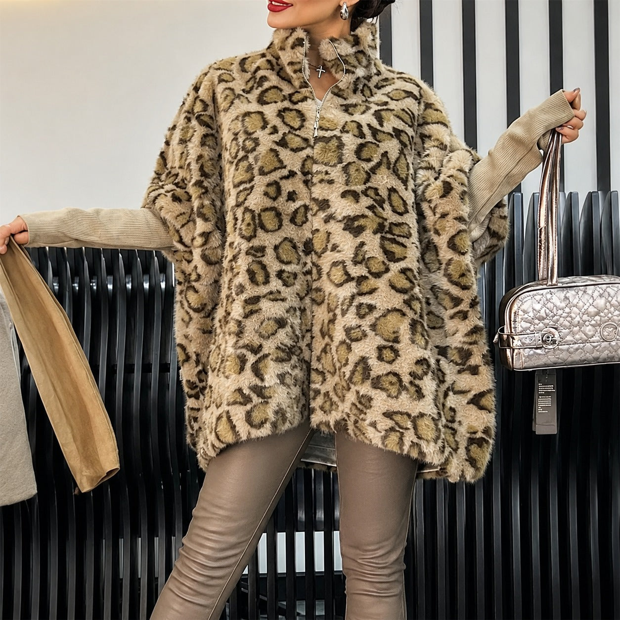 Cape Marlowe™ with Plush Animal Pattern and Integrated Sleeves