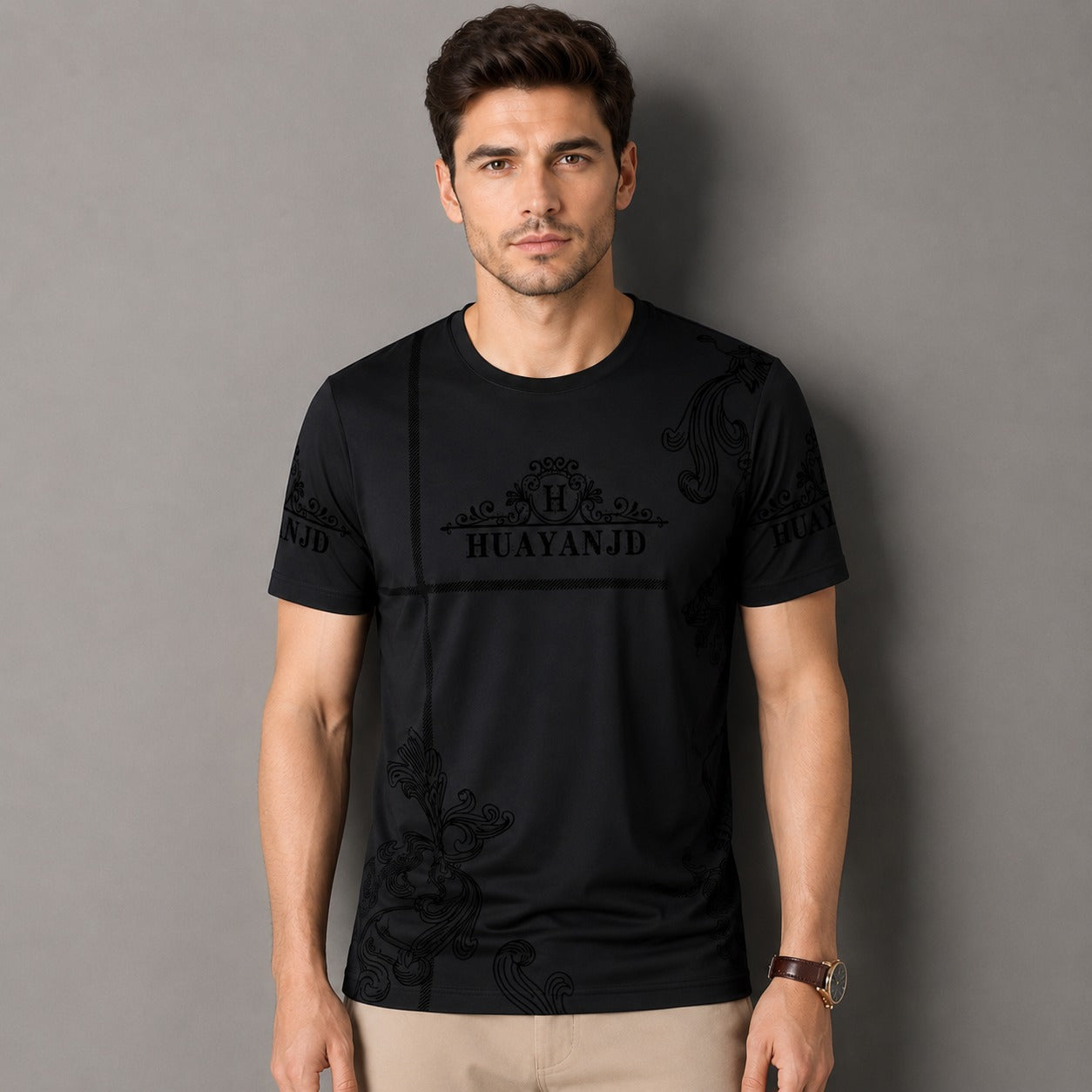 T-Shirt Vittore™ with Ornamental Print, Crew Neck and Lightweight Fabric