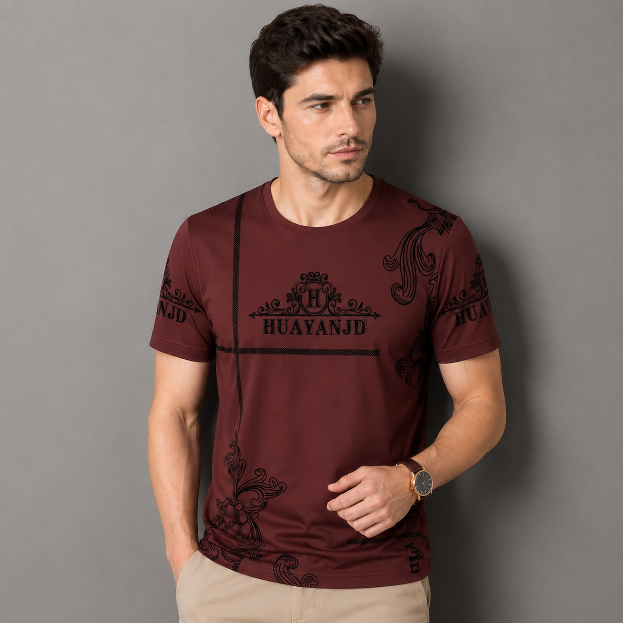 T-Shirt Vittore™ with Ornamental Print, Crew Neck and Lightweight Fabric