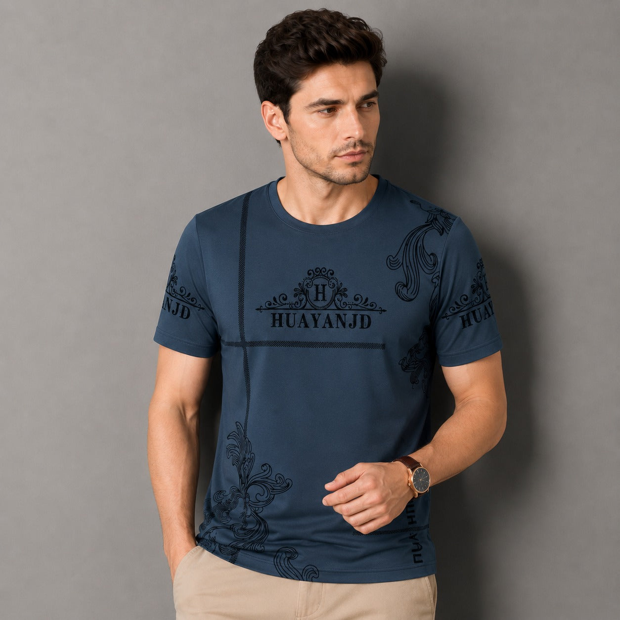 T-Shirt Vittore™ with Ornamental Print, Crew Neck and Lightweight Fabric