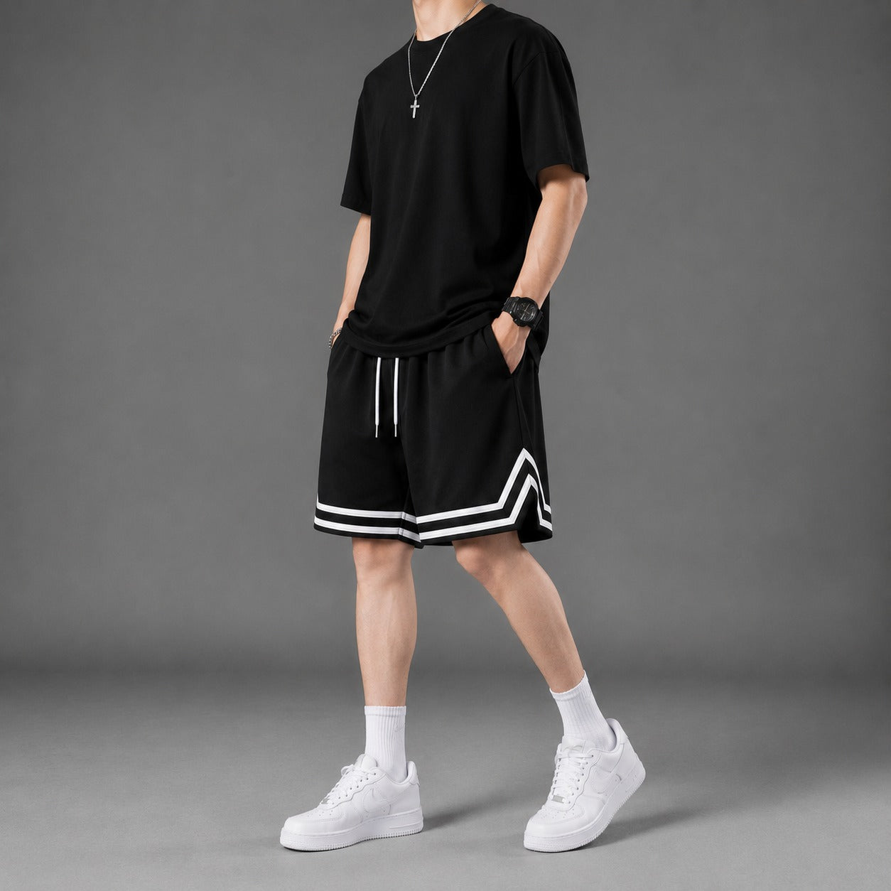 Shorts Bennett™ with Drawstring Waist and Athletic Trim