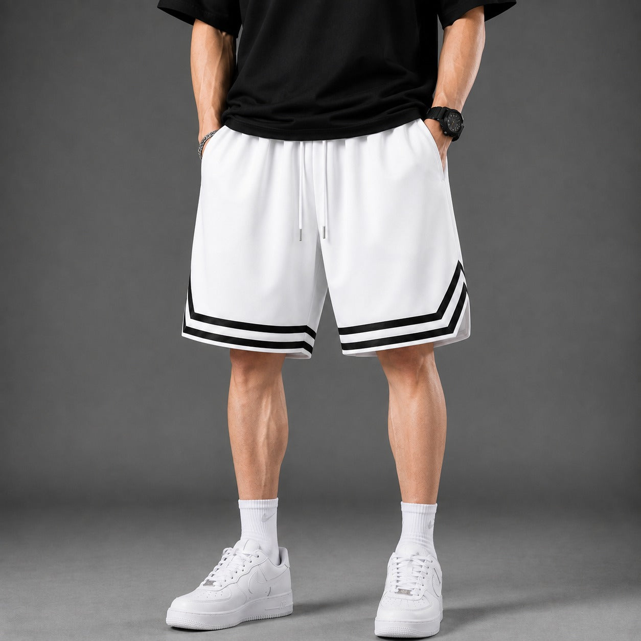 Shorts Bennett™ with Drawstring Waist and Athletic Trim