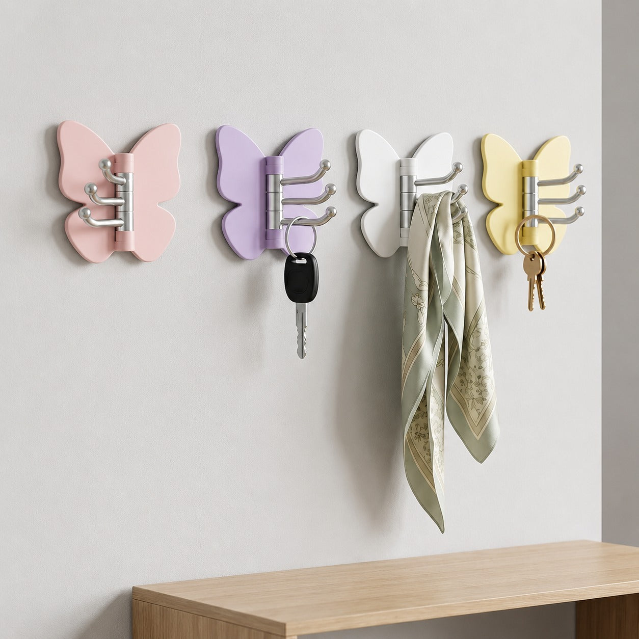 [BUY 5, GET 5 FREE] Butterfly Adhesive Hook Set with Adjustable Wings and 3 Swivel Hooks